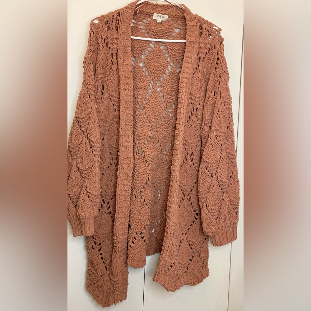 Umgee Women's Open Knit Cardigan Sweater (S) Ptp 21.5” EUC